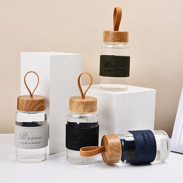 300ml皮革杯套玻璃杯