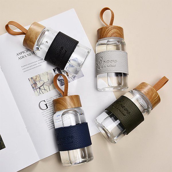 300ml皮革杯套玻璃杯