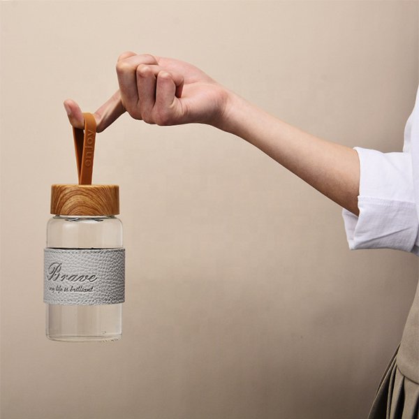 300ml皮革杯套玻璃杯