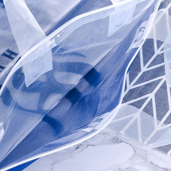 透明PPE+不織布材質手提拉鍊袋