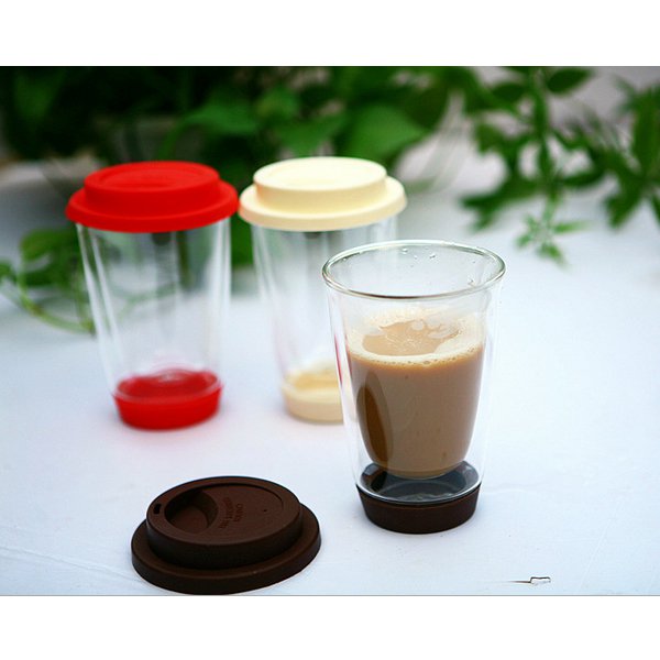 350ml雙層不倒翁咖啡玻璃杯