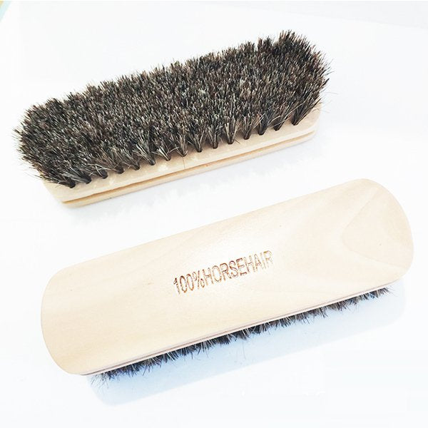 簡約木製毛馬皮鞋刷
