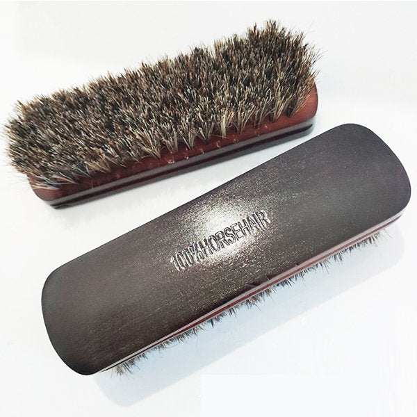 簡約木製毛馬皮鞋刷
