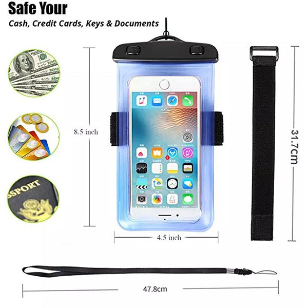 含掛繩臂帶PVC手機防水袋