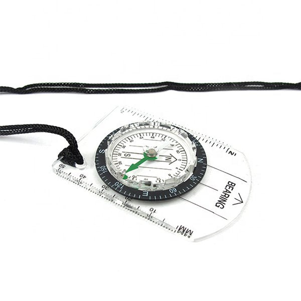 2合1附掛繩小巧塑膠放大鏡指南針