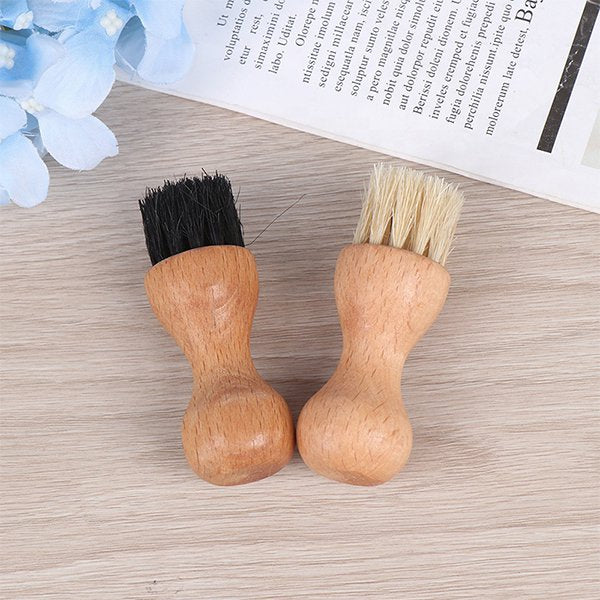 迷你葫蘆造型木製馬毛鞋刷