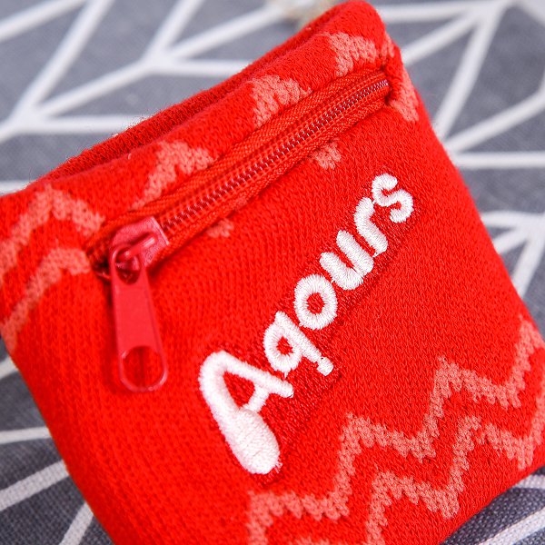 拉鍊式棉質緹花運動腕帶