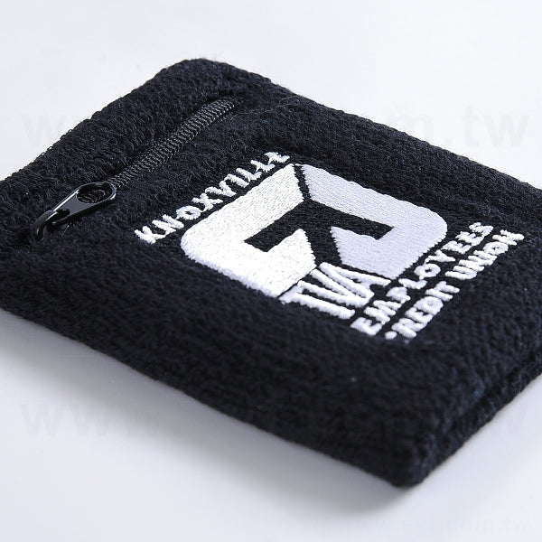 拉鍊式棉質運動腕帶