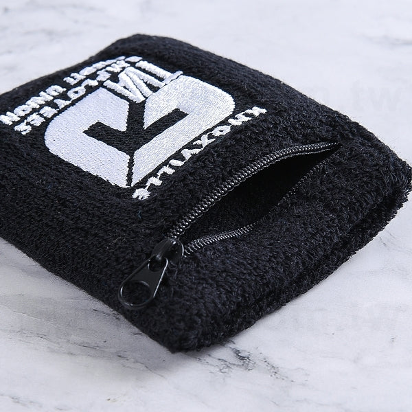 拉鍊式棉質運動腕帶