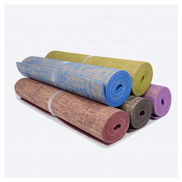 5mm天然好清洗黃麻PVC瑜伽墊