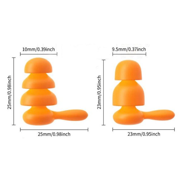 矽膠防水耳塞-2對4入透明黑塑料盒