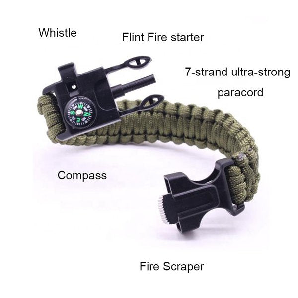 多功能戶外求生尼龍編織手鍊