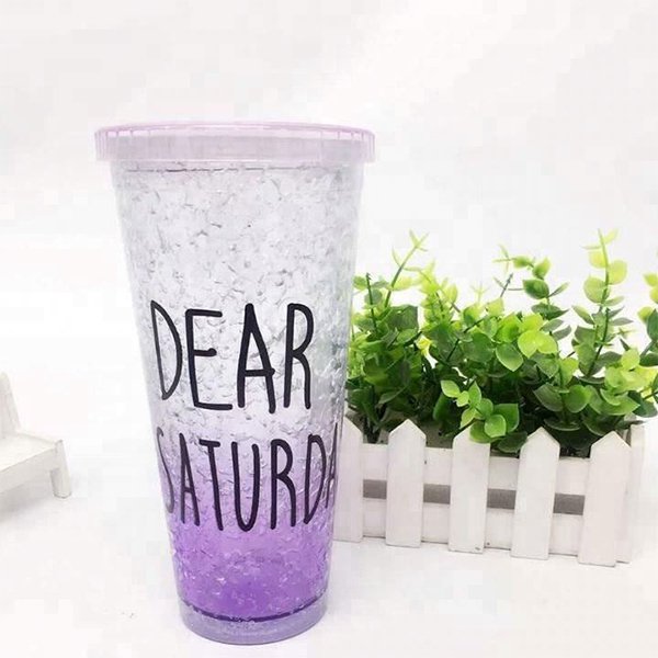 420ml雙層塑膠吸管杯