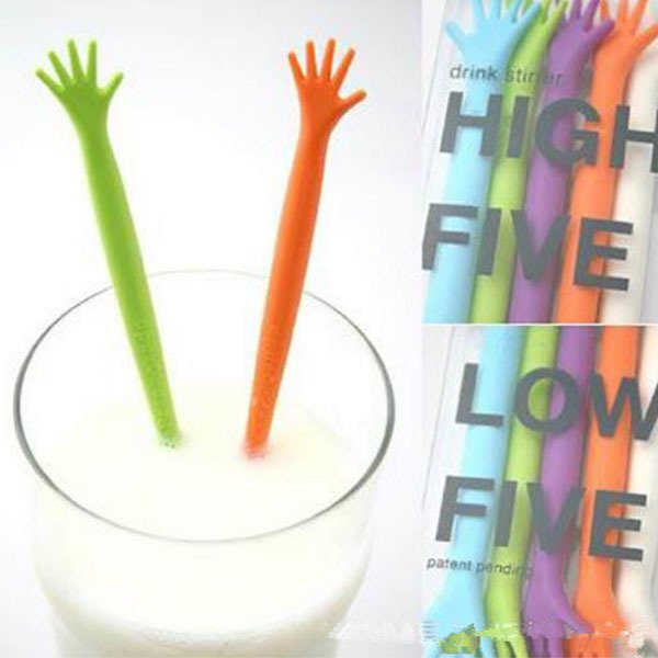 彩色手掌造型PP雞尾酒飲料攪拌棒