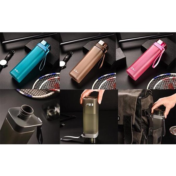 550ml透明杯蓋方形水瓶