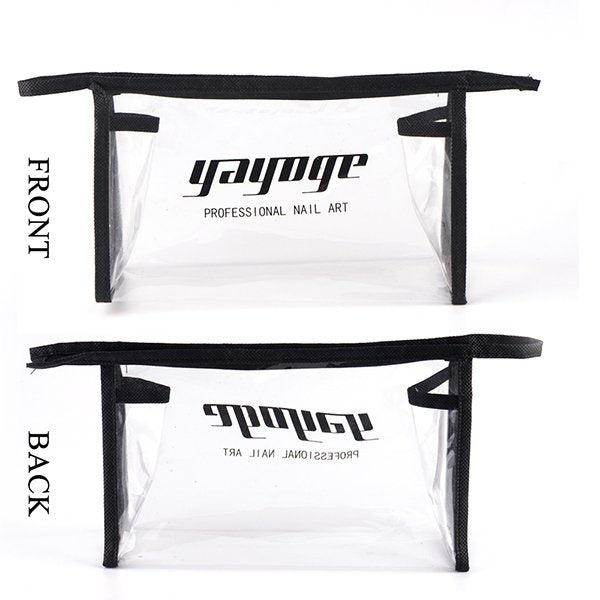 黑邊手提透明化妝拉鍊包