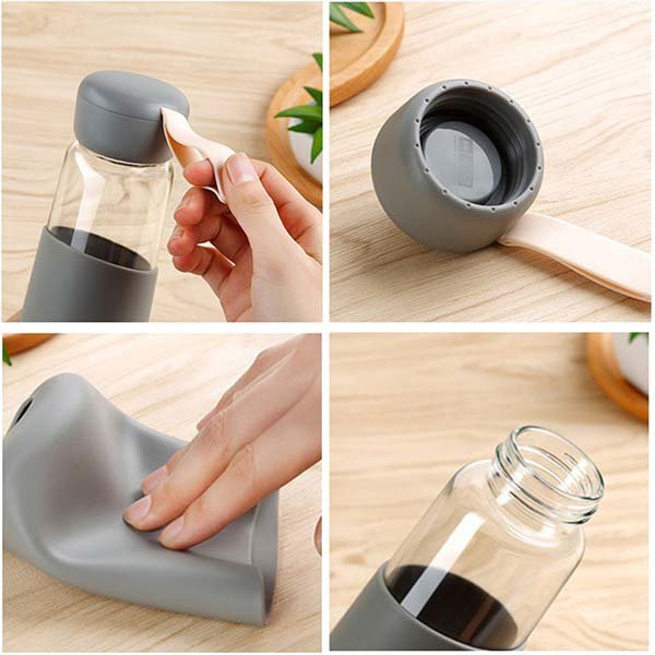 400ml矽膠套玻璃水壺