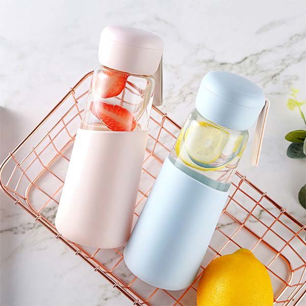 400ml矽膠套玻璃水壺