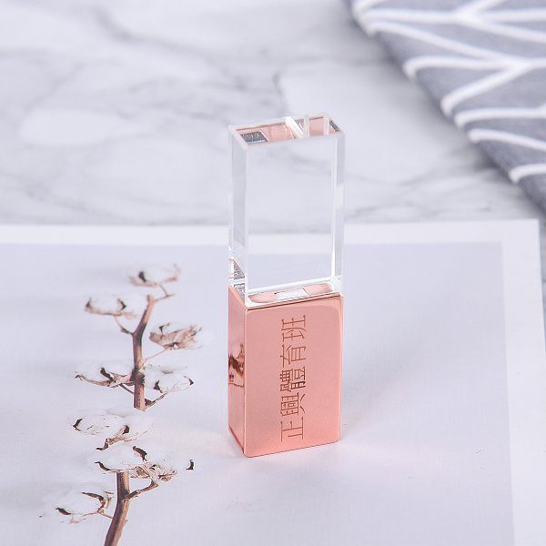 玫瑰金水晶金屬隨身碟