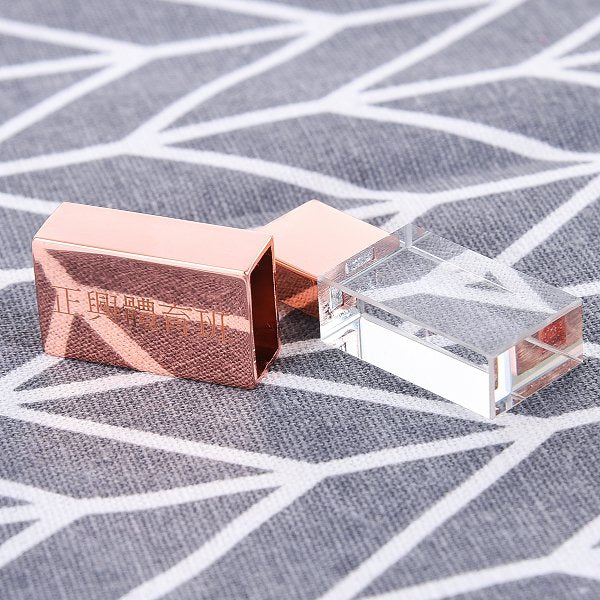 玫瑰金水晶金屬隨身碟