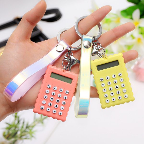 餅乾造型8位數太陽能鑰匙圈計算機