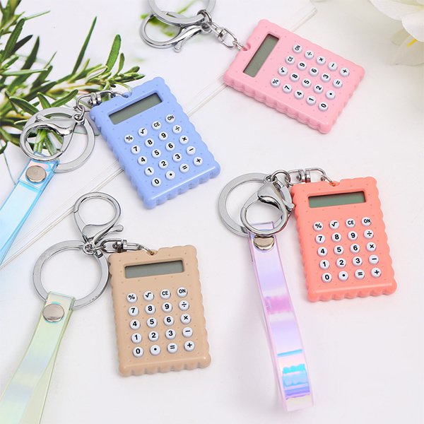 餅乾造型8位數太陽能鑰匙圈計算機