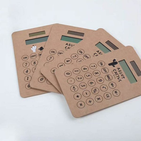 簡約8位數太陽能牛皮紙計算機