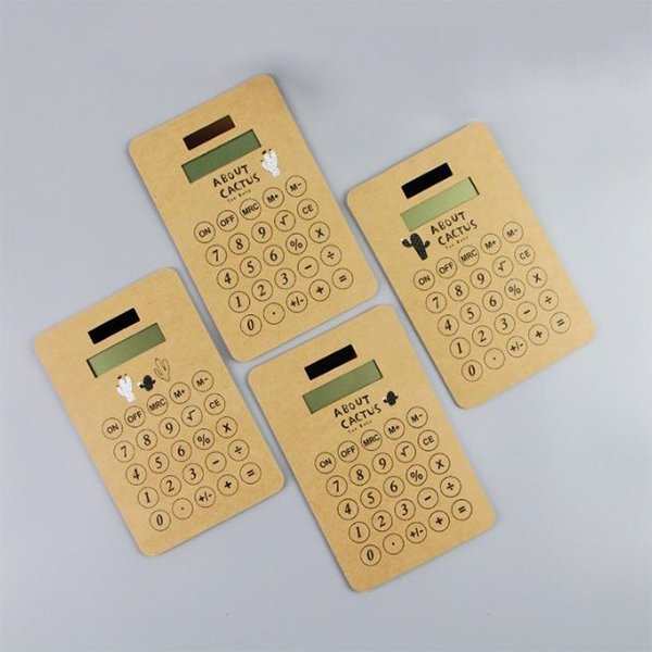 簡約8位數太陽能牛皮紙計算機