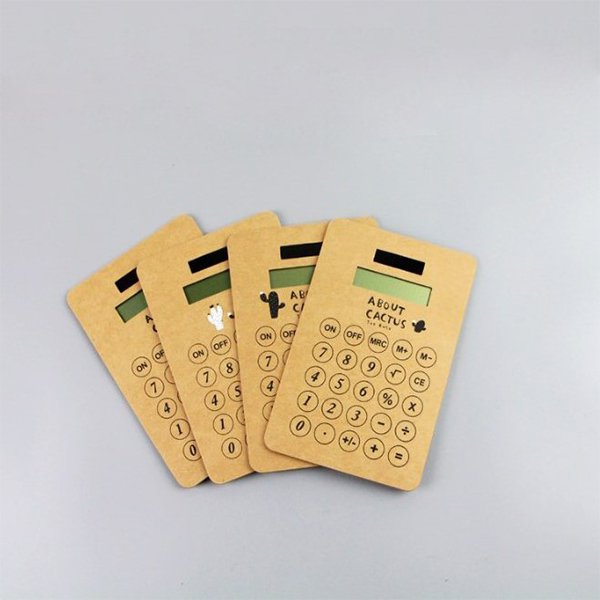 簡約8位數太陽能牛皮紙計算機