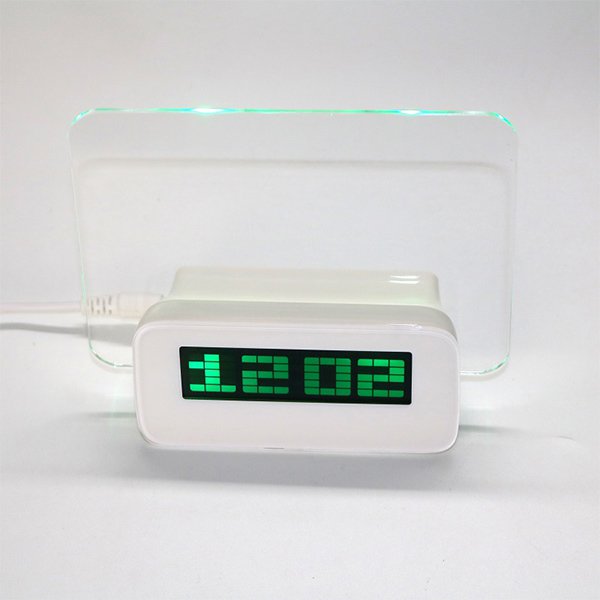 4USB創意鬧鐘多功能夜光留言板