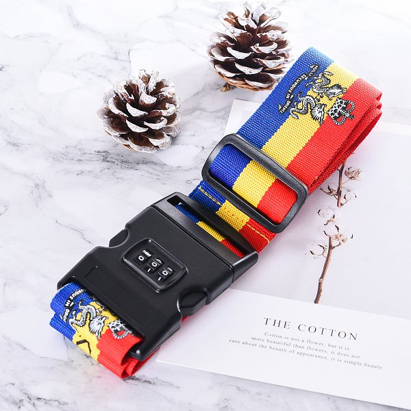 密碼鎖水平行李帶-黑色塑料扣頭