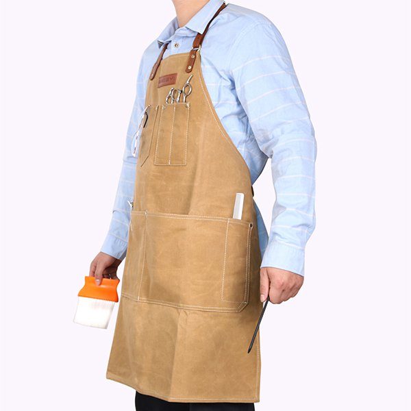 掛脖款過蠟帆布美容師圍裙