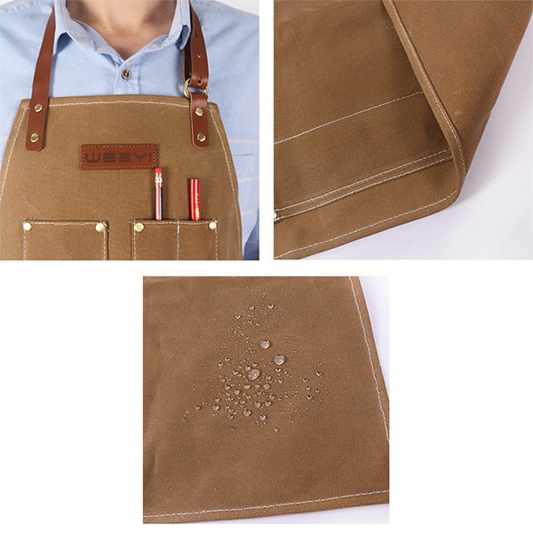 掛脖款過蠟帆布美容師圍裙