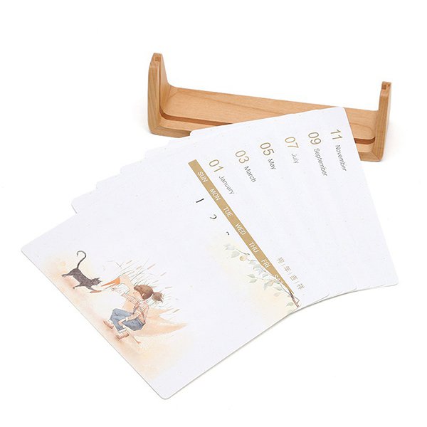 6吋U型相框-櫸木桌曆座