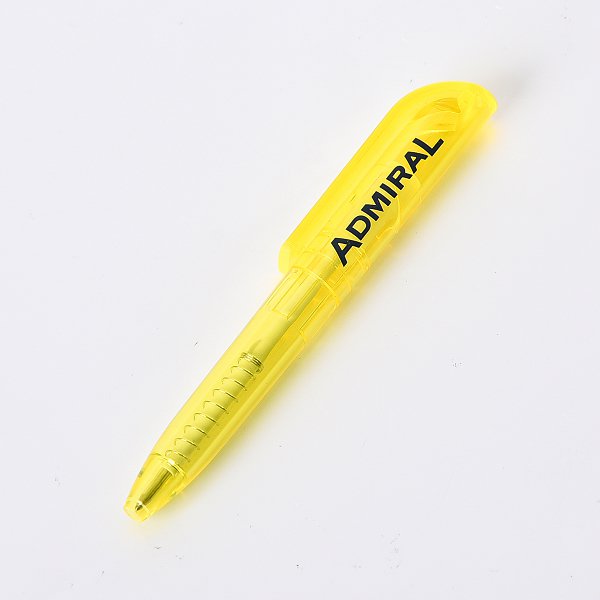 旋轉式塑料單色筆-透明短筆桿