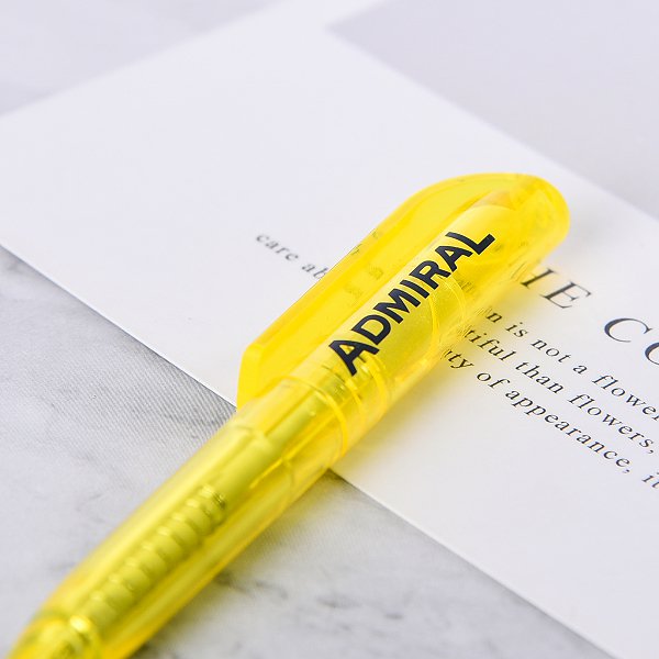 旋轉式塑料單色筆-透明短筆桿