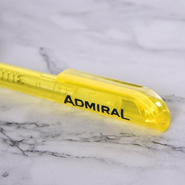 旋轉式塑料單色筆-透明短筆桿