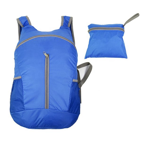 前拉鍊可摺疊防水聚酯纖維後背包