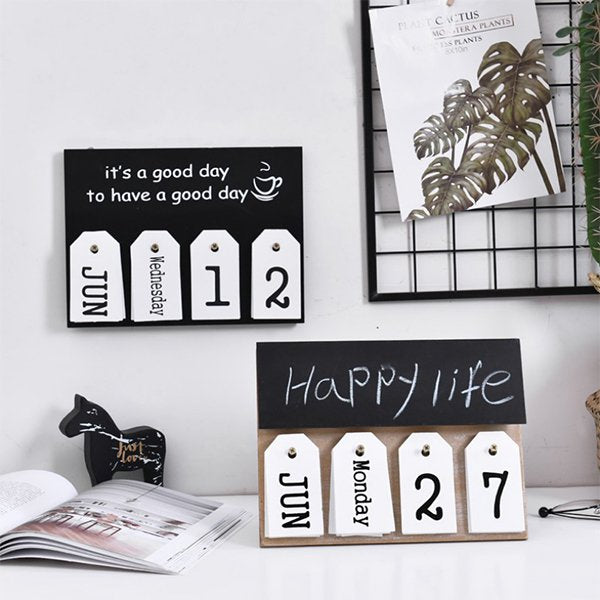 現代紙卡式木製萬年曆