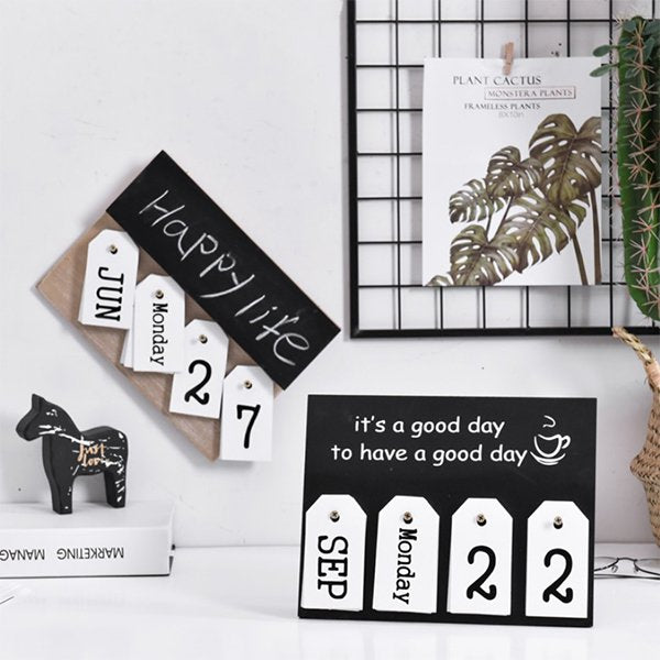 現代紙卡式木製萬年曆