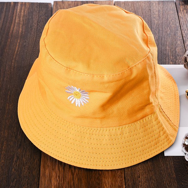 雙面戴棉製漁夫帽-雙面電繡