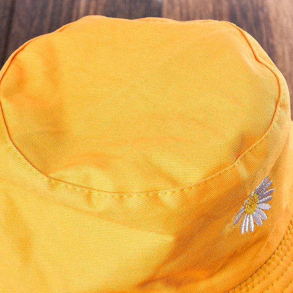 雙面戴棉製漁夫帽-雙面電繡