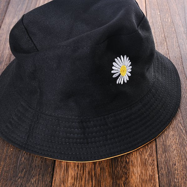 雙面戴棉製漁夫帽-雙面電繡