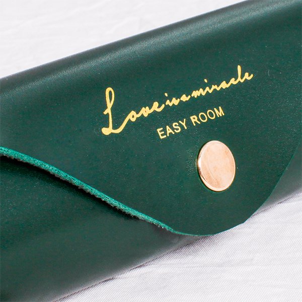 簡約皮革金屬扣筆袋