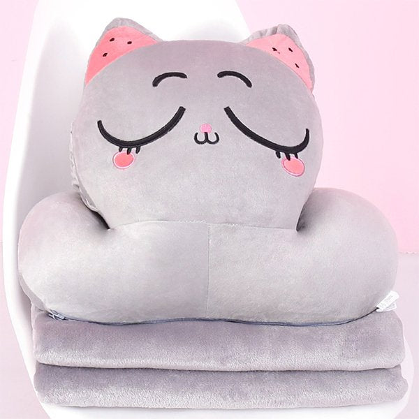 貓咪造型辦公室毛毯午睡枕