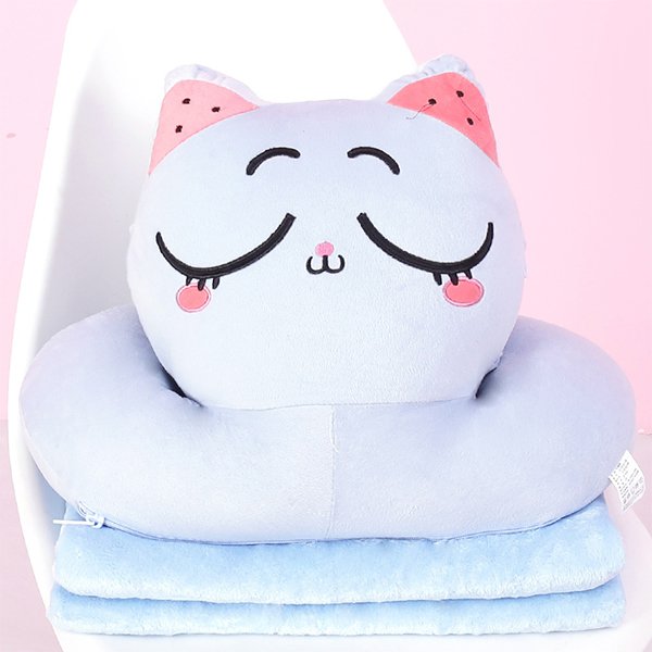 貓咪造型辦公室毛毯午睡枕