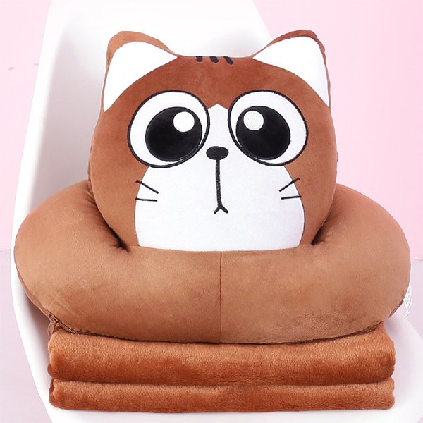 貓咪造型辦公室毛毯午睡枕