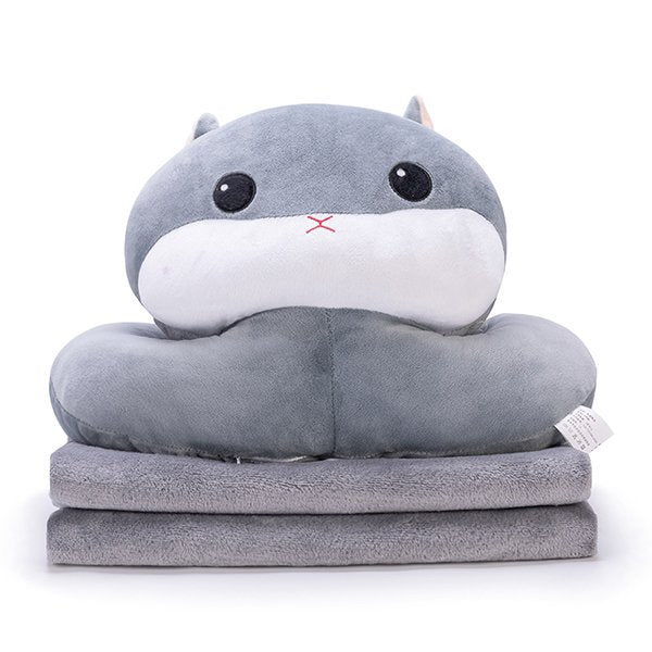 多功能卡通毛毯午睡枕