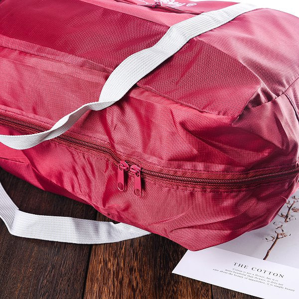 牛津布配色拉鍊防水摺疊拉桿旅行袋