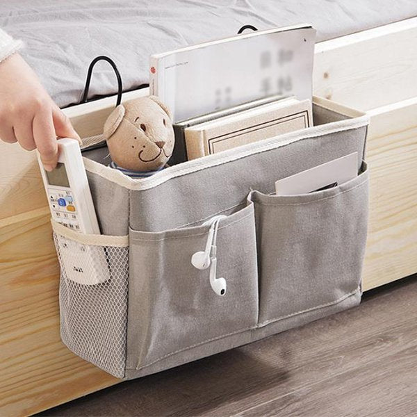 帆布懸掛式床邊收納袋